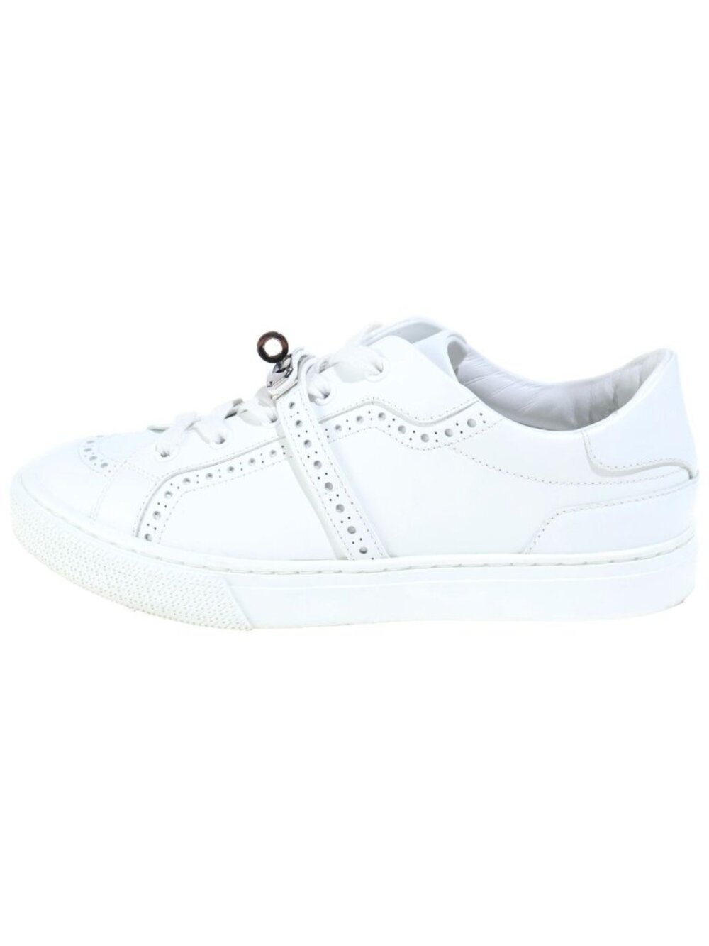 Hermes Day Low-Top Sneakers Kelly Buckle Leather White